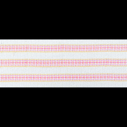 Magenta, Orange and Beige Awning Striped Cotton Tweed Full