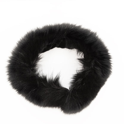 Black Fox Fur Headband or Scarf with VELCRO&reg; Closure Detail