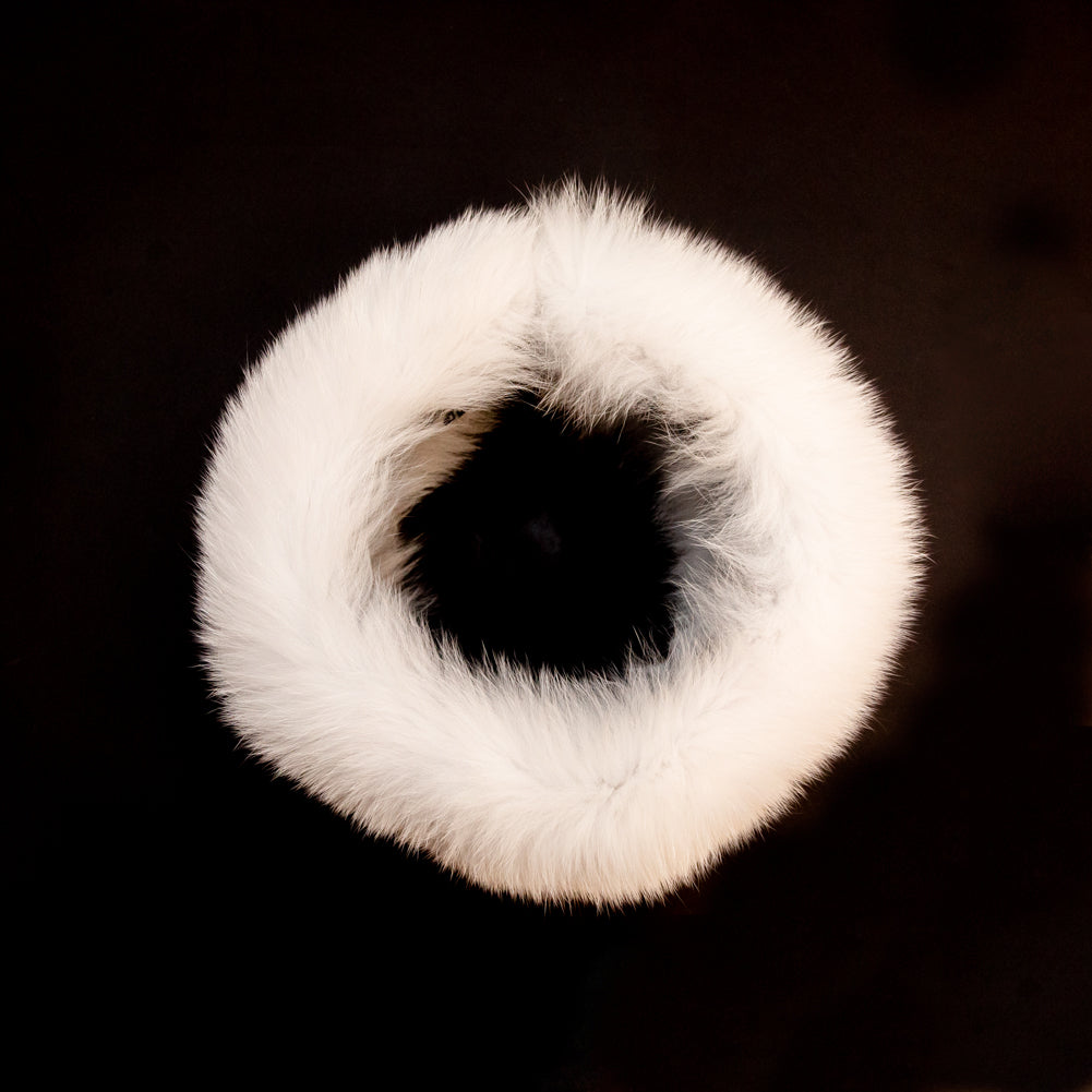 White Fox Fur Headband or Scarf with VELCRO&reg; Closure Detail