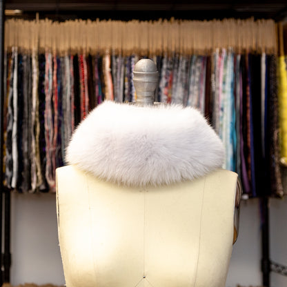White Fox Fur Headband or Scarf with VELCRO&reg; Closure