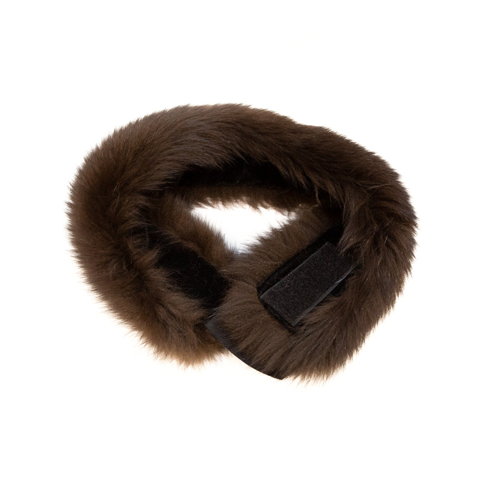Brown Fox Fur Headband or Scarf with VELCRO&reg; Closure Folded