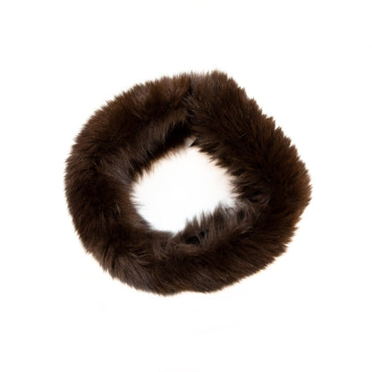 Brown Fox Fur Headband or Scarf with VELCRO&reg; Closure Detail