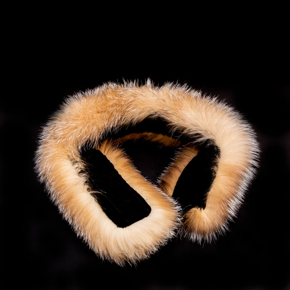 Crystal Fox Fur Headband or Scarf with VELCRO&reg; Closure Folded