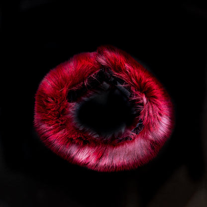 Burgundy Fox Fur Headband or Scarf with VELCRO&reg; Closure Detail