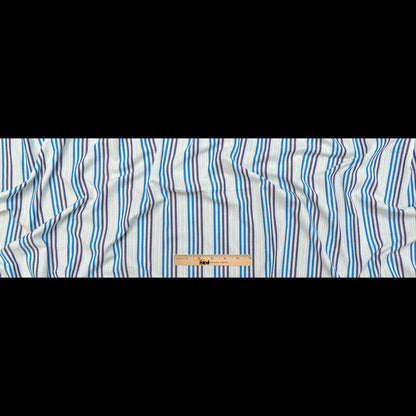Cotton Voile - Navy, Cobalt and Baby Blue Stripes Full