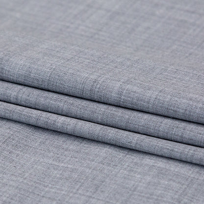 Italian Heathered Light Gray Stretch Suiting Folded