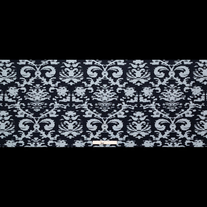 Shimmering Black Abstract Organza Burnout Full