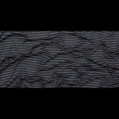 Black and Metallic Gold Striped Rib Knit Full