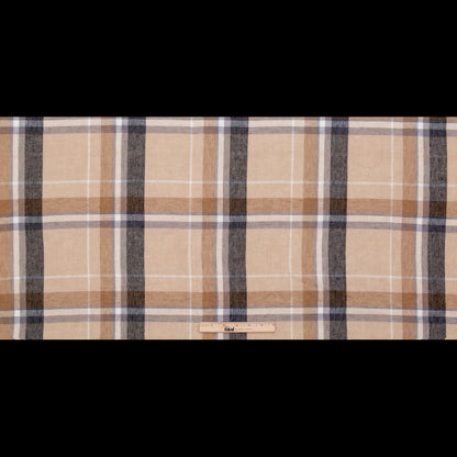 Beige Plaid Cotton Gauze Full