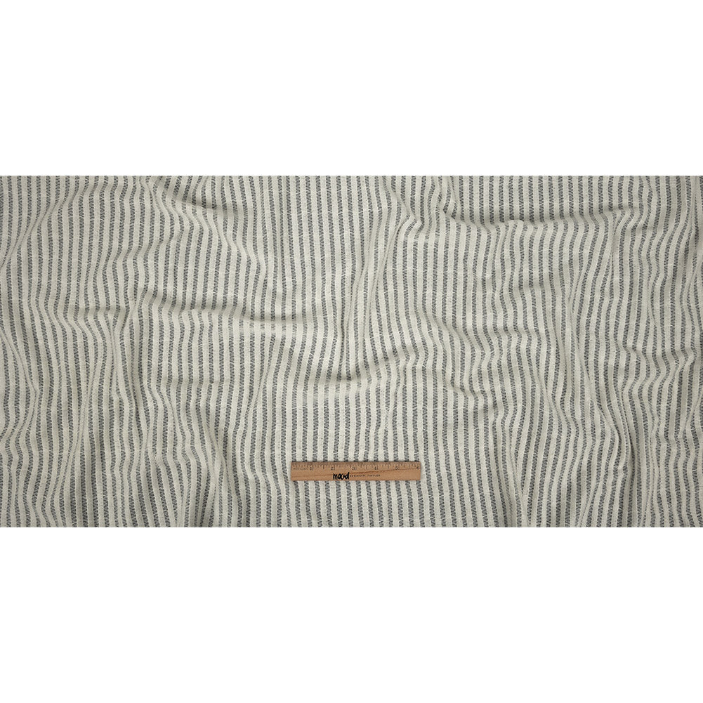 Snow White Embroidered Stripes Crinkled Chiffon Full