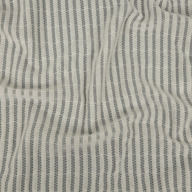 Snow White Embroidered Stripes Crinkled Chiffon