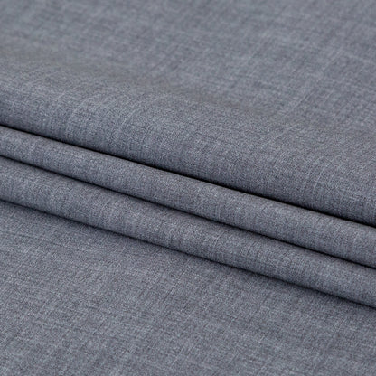 Italian Heathered Gray Stretch Wool Suiting Folded