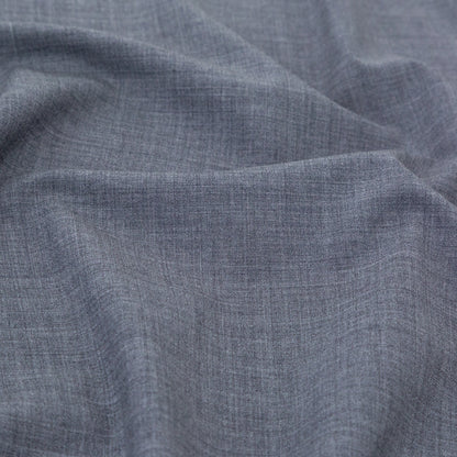 Italian Heathered Gray Stretch Wool Suiting Detail