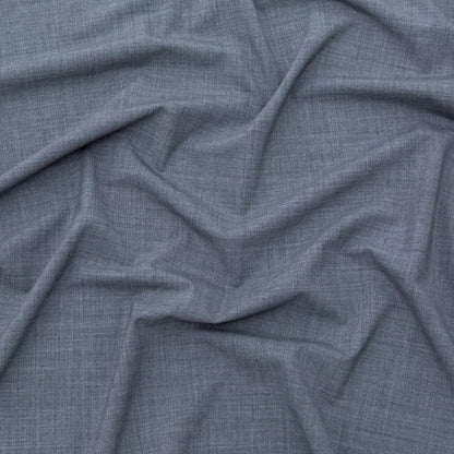 Italian Heathered Gray Stretch Wool Suiting