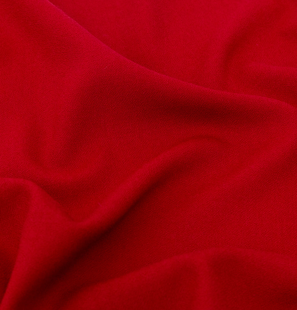 Italian Scarlet Stretch Wool Crepe Detail