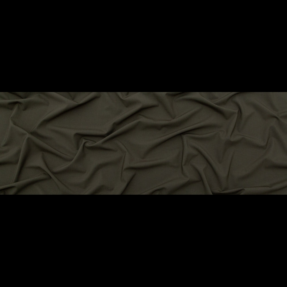 Italian Olive Night Stretch Wool Suiting Full