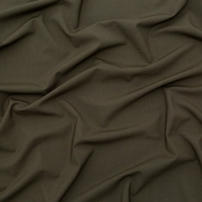 Italian Olive Night Stretch Wool Suiting