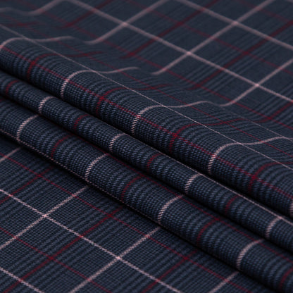 Rag & Bone Steel Blue, Orchid and Red Plaid Suiting Folded