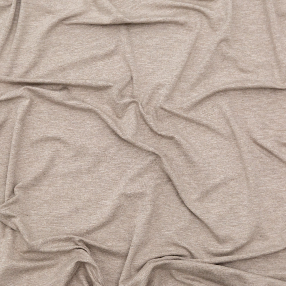 Italian Heathered Beige Stretch Rayon Jersey