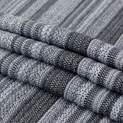 Tactile Gray Striped Wool Tweed Folded