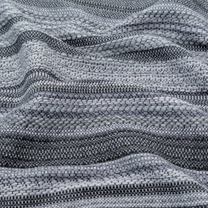 Tactile Gray Striped Wool Tweed Detail