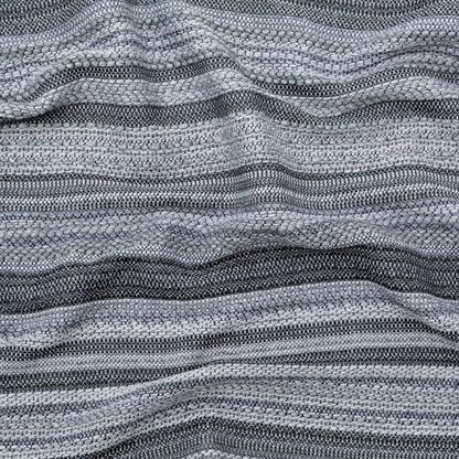 Tactile Gray Striped Wool Tweed