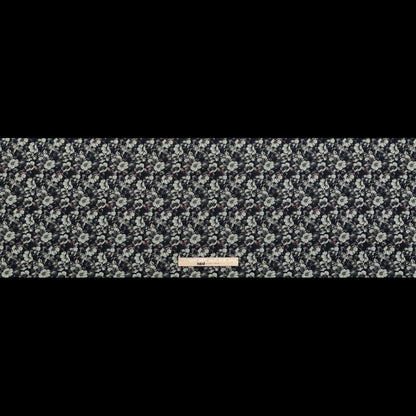 Italian Black, Beige and Brown Floral Stretch Jacquard Full