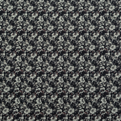 Italian Black, Beige and Brown Floral Stretch Jacquard