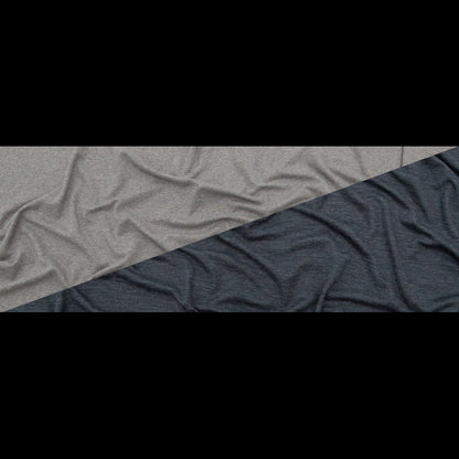 Italian Heathered Gray and Light Gray Double Faced Wool Double Knit Full