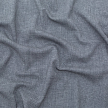 Italian Heathered Gray Stretch Double Faced Wool Suiting