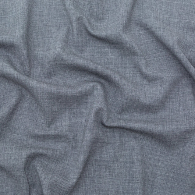 Italian Heathered Gray Stretch Double Faced Wool Suiting