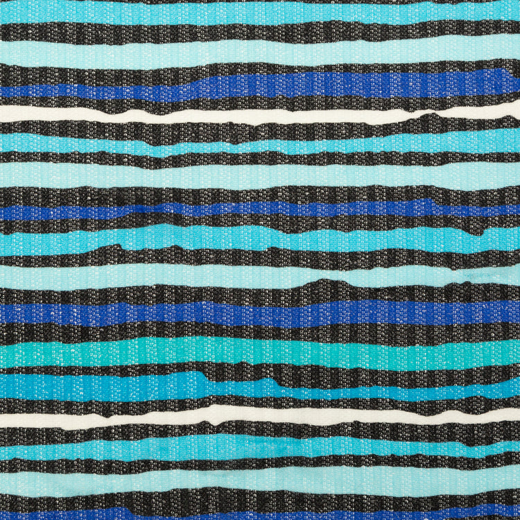 template--26688905969737__main-Blue, Black and White Wavy Striped Sweater Knit