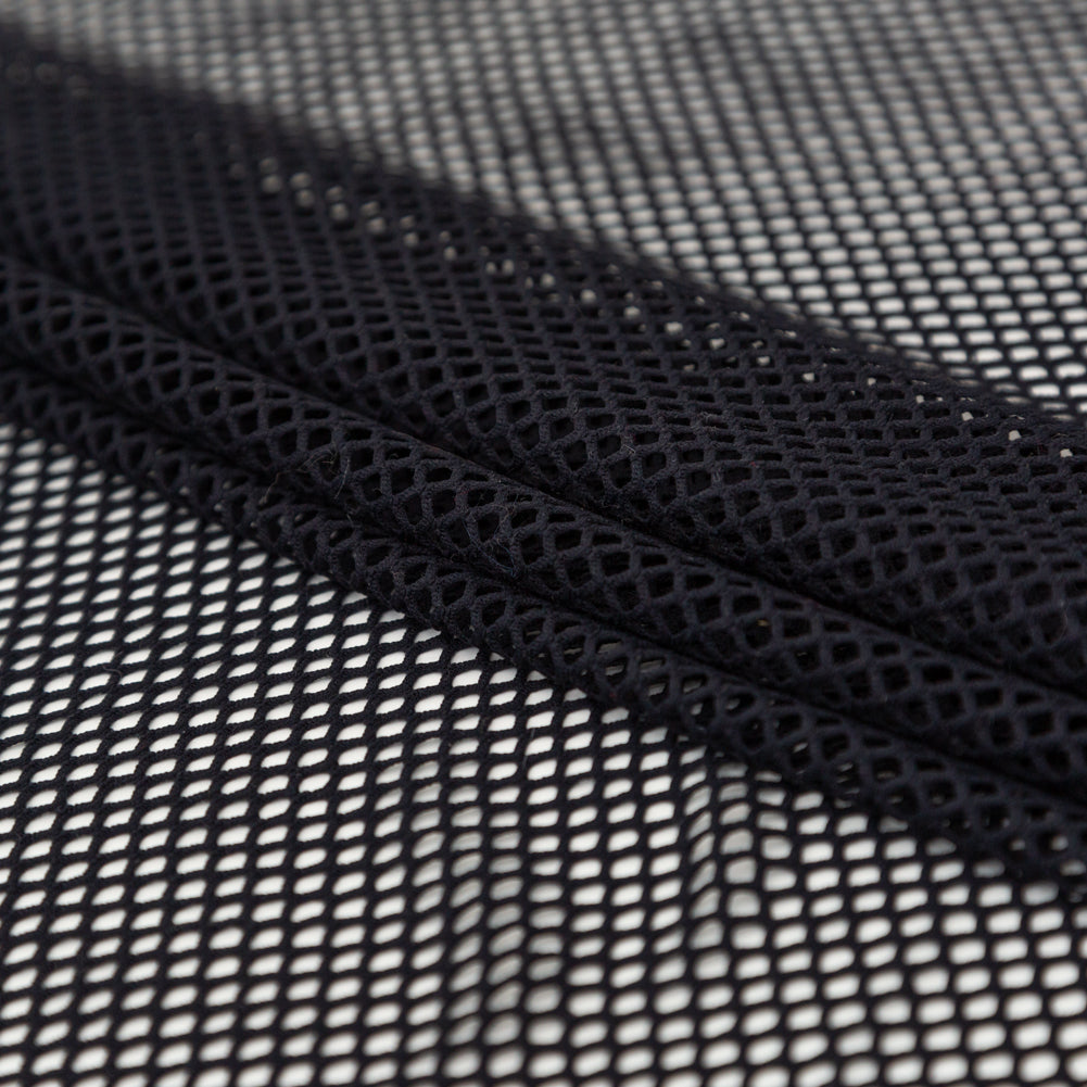 Black Stretch Polyester Netting Folded
