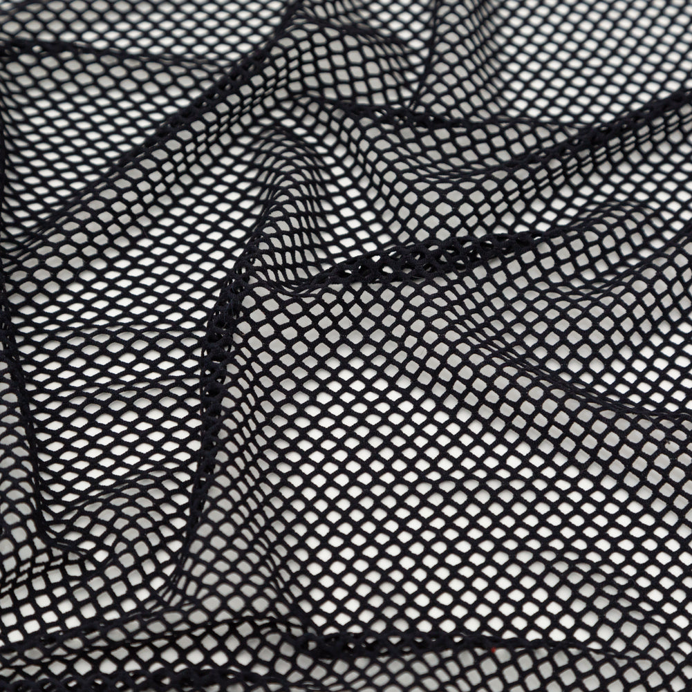 Black Stretch Polyester Netting Detail