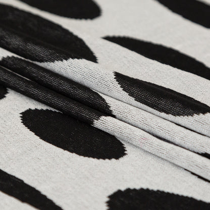 Silver and Black Spotted Stretch Knit Folded