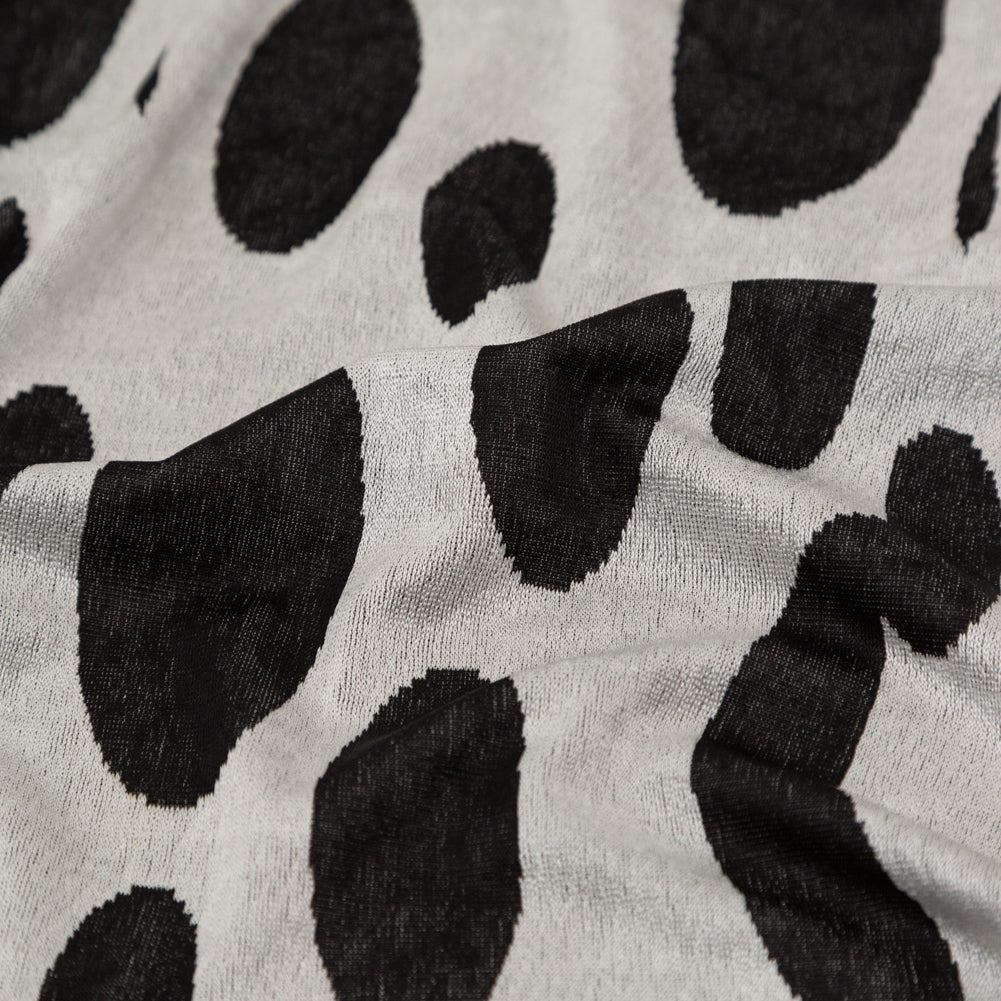 Silver and Black Spotted Stretch Knit Detail