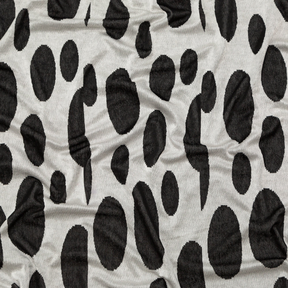 Silver and Black Spotted Stretch Knit