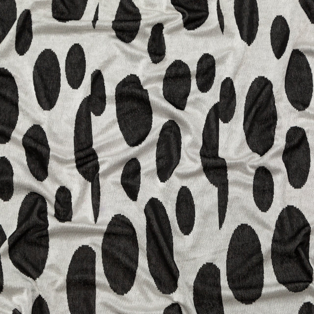 Silver and Black Spotted Stretch Knit