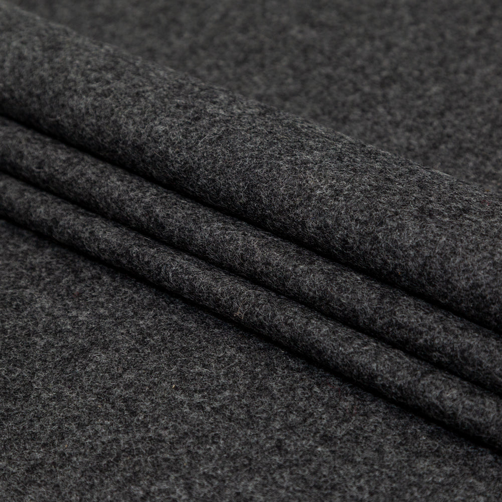 Rag & Bone Heathered Charcoal Felted Wool Coating Folded