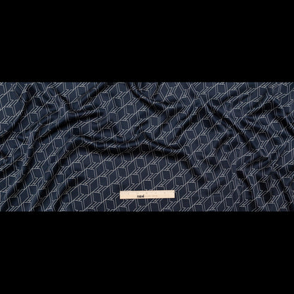 Rag & Bone Navy and White Geometric Silk Charmeuse Full