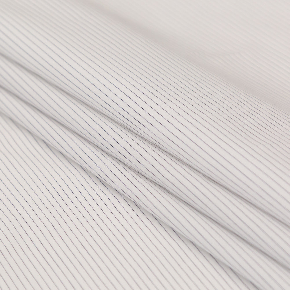 Rag & Bone White and Blue Pinstriped Cotton Shirting Folded