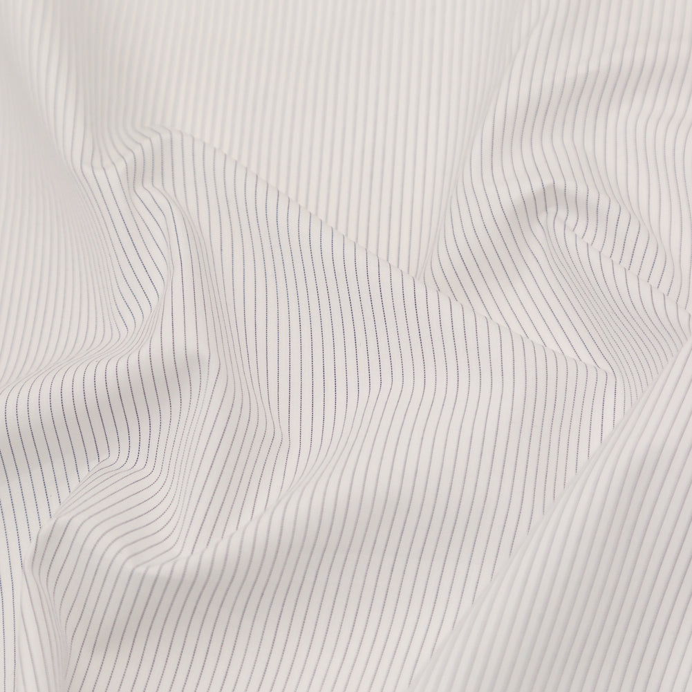 Rag & Bone White and Blue Pinstriped Cotton Shirting Detail