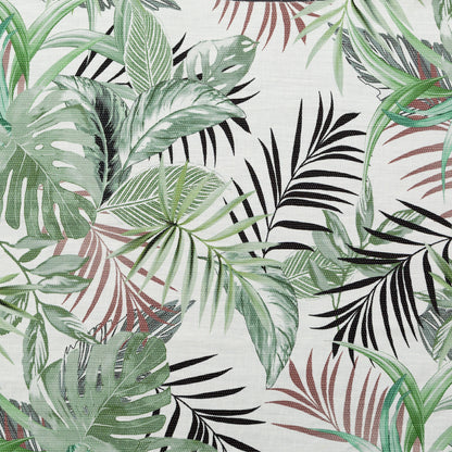 Italian Optic White and Pistachio Tropical Stretch Linen Woven