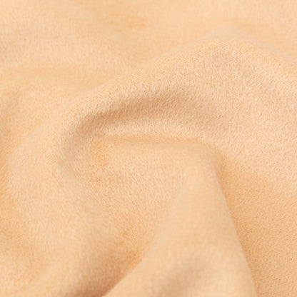 Italian Beige Faux Camel Hair Coating with White Jersey Backing Detail