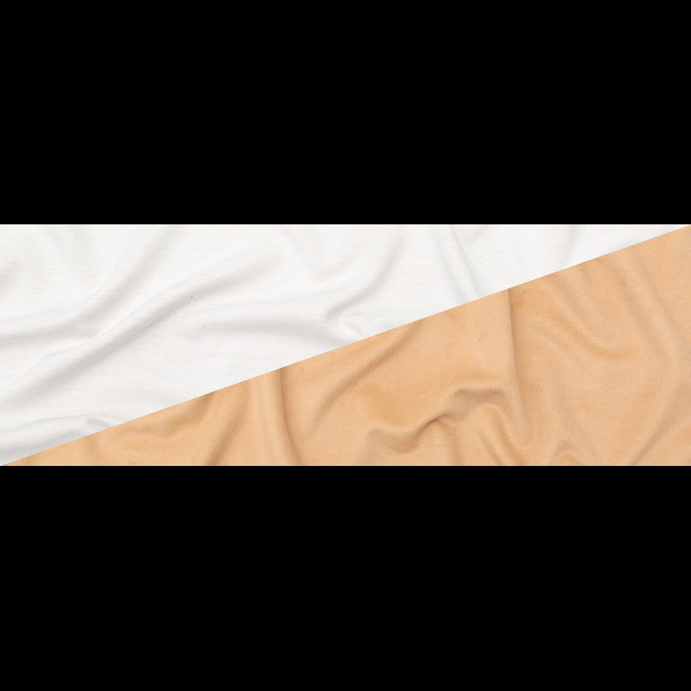 Italian Beige Faux Camel Hair Coating with White Jersey Backing Full