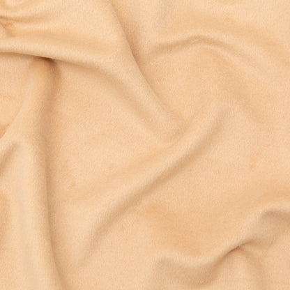 Italian Beige Faux Camel Hair Coating with White Jersey Backing