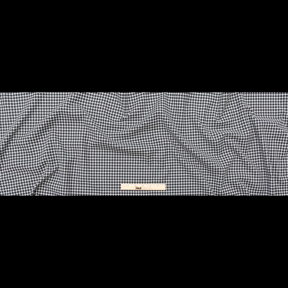 Italian Black and White Geometric Stretch Cotton Jacquard Full