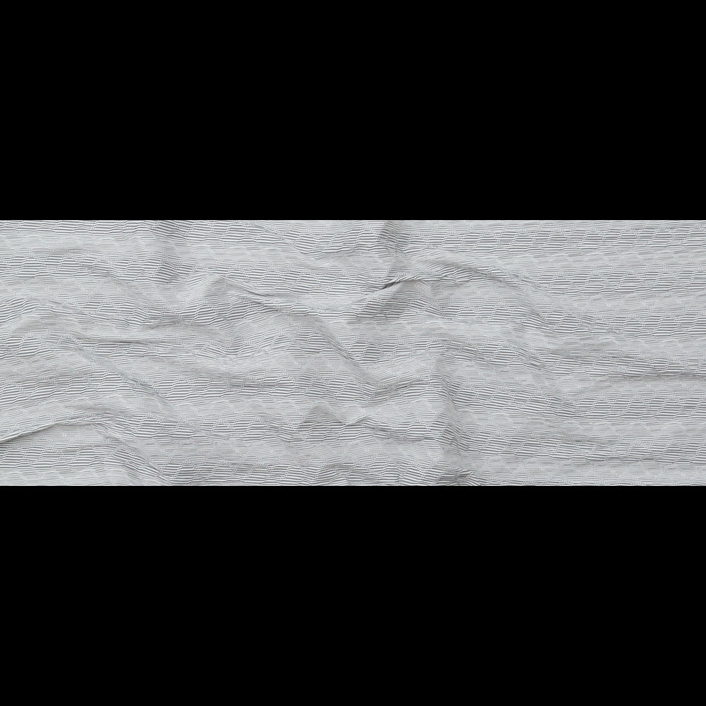 Italian Gray and White Wavy Striped Stretch Novelty Shirting Full