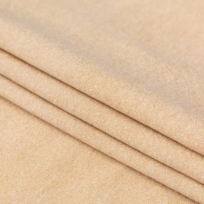 Italian Metallic Gold and White Hairline Striped Stretch Knit Folded