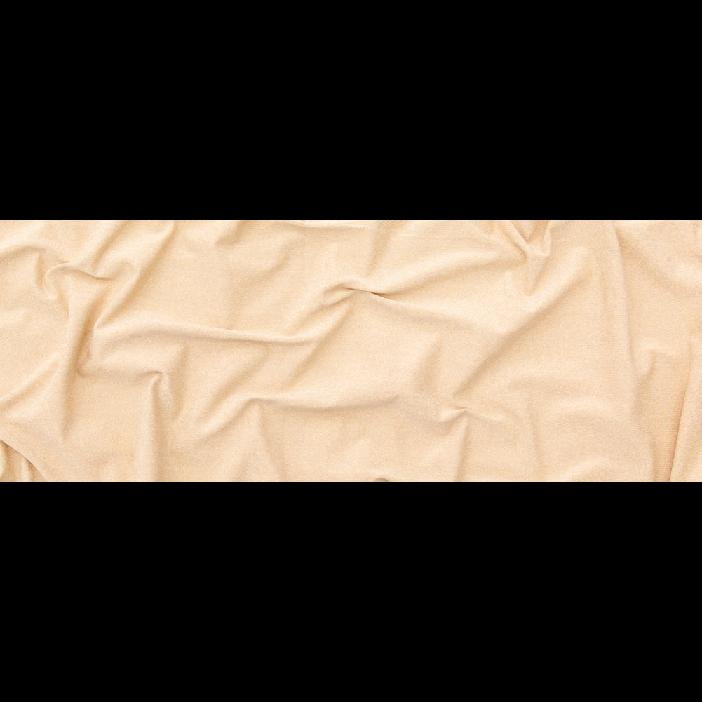 Italian Metallic Gold and White Hairline Striped Stretch Knit Full